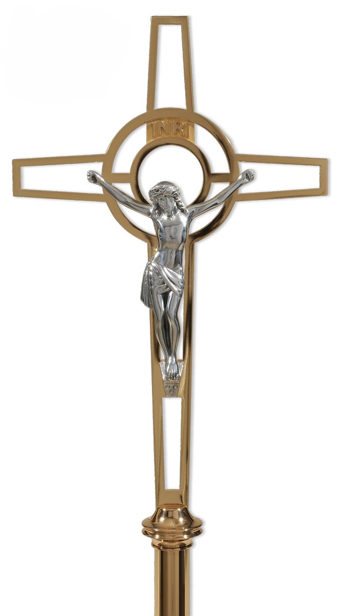 Bronze Processional Cross with Cast Aluminum Corpus