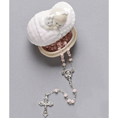Pink Keepsake Box with Rosary SKU 31009