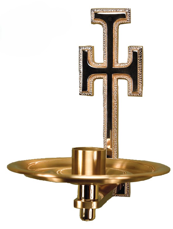Cast Bronze Wall-Mounted Consecration Candle Holder