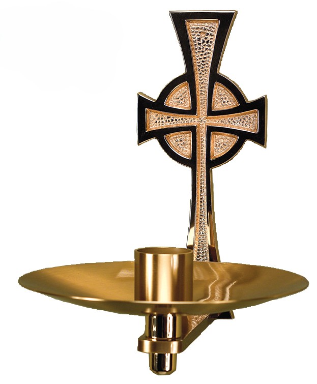 Cast Bronze Wall-Mounted Consecration Candle Holder