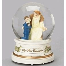 Jesus With Boy Musical Glitterdome SKU 41508