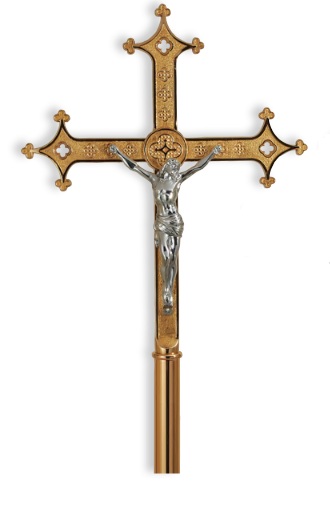 Bronze Processional Cross with Cast Aluminum Corpus