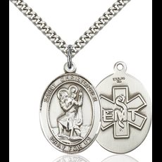 Sterling Silver St. Christopher / Emt Pendant SKU 7022SS10/24S