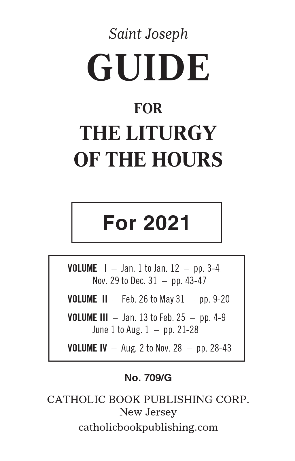 Annual Guide for the Liturgy of the Hours (Large Type) 2021