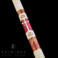 Hand painted 51% beeswax Paschl candle shows the Ascension in stunning detail, for Easter celebratio Christ our Light Paschal Candles