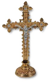 Bronze Altar Crucifix with Textured Base