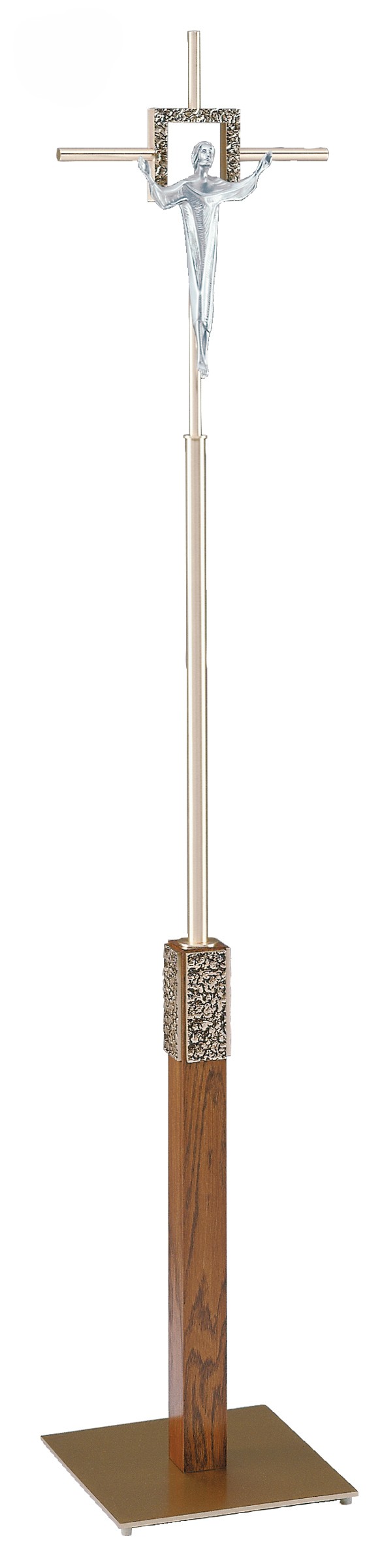 Bronze Processional Cross with Cast Aluminum Corpus