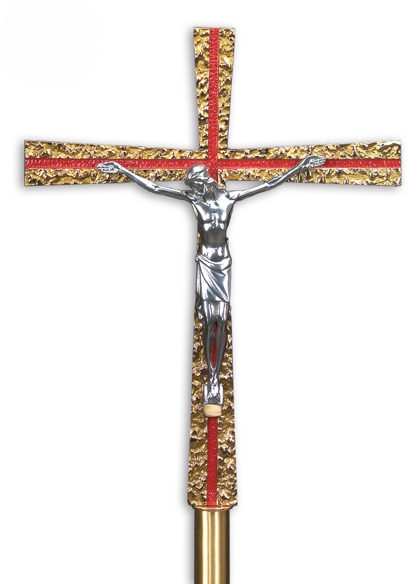 Bronze Processional Cross with Cast Aluminum Corpus