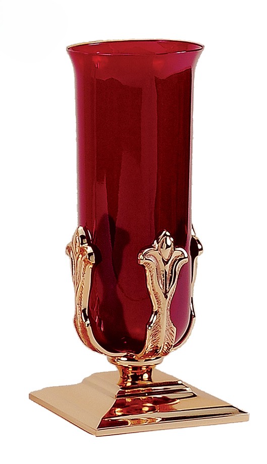 Bronze Sanctuary Globe with Ruby Glass