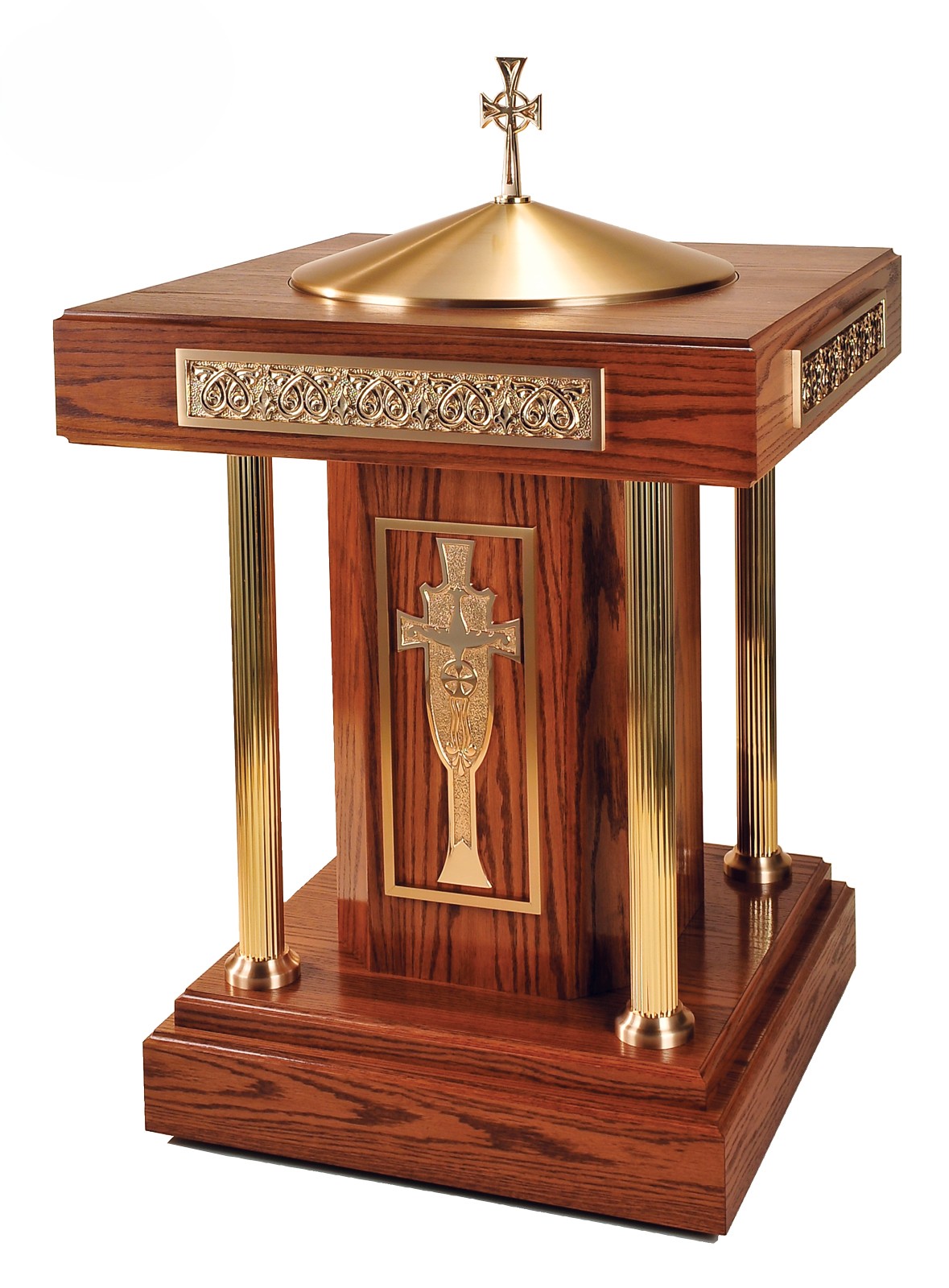 Wood and Bronze Baptismal Font