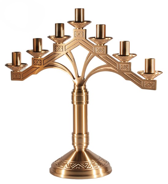 Decorative Bronze Seven-Lite Candelabrum