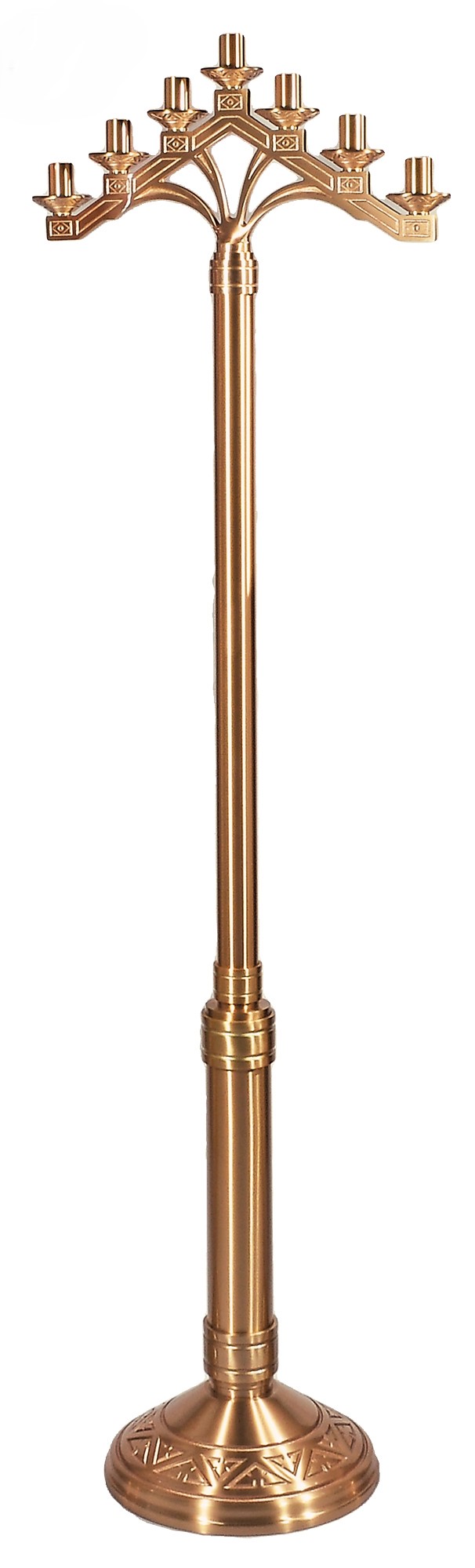 Tall Decorative Bronze Seven-Lite Candelabra