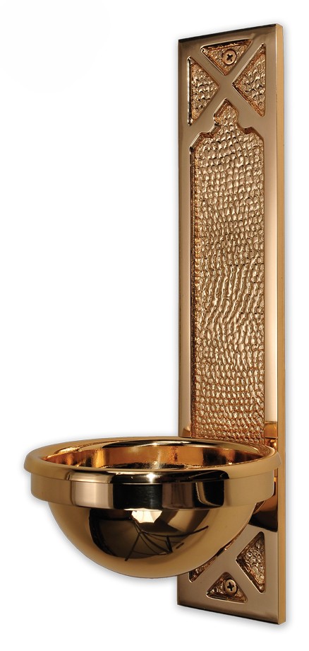 Hammered Cast Bronze Holy Water Font