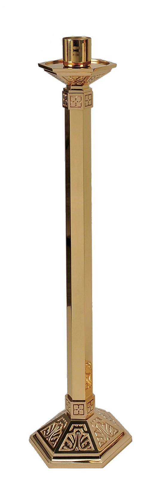 Bronze Faceted-Column Liturgical Candlestick