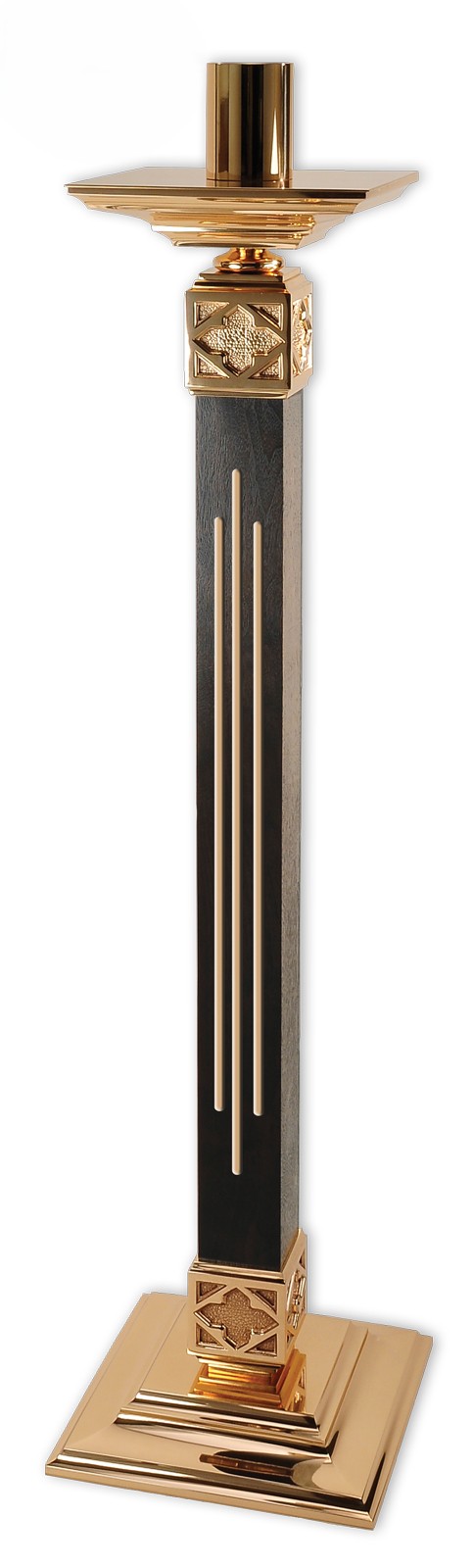 Bronze and Wood Candlestick