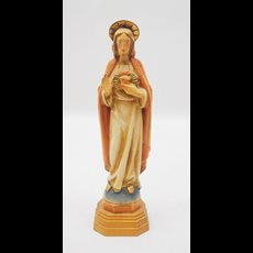 8" Woodcarved Sacred Heart SKU NQKC7G