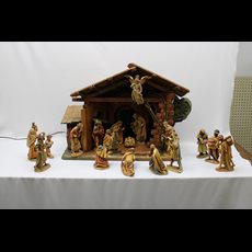 8" 24 Piece ANRI Hand Carved Nativity SKU C363-025