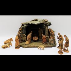 5" 16 Piece Wood Carved Nativity Set SKU C363-028