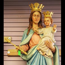 66" 3/4 tall Wood Carved Our Lady Queen of Heaven Relief SKU C567-002