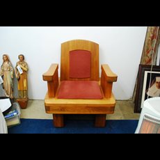 Wood Presiders Chair With Red Pads SKU C686-123