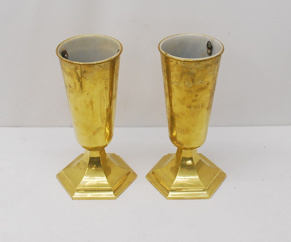 12" Brass Vases T. H. Stemper Co.