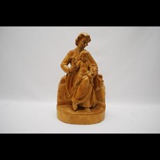 15" Seated Madonna and Christ Child in Carved Lindenwood SKU C970-070
