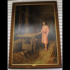 Adolescent Christ in the Woodshop, Oil on Canvas 42.5x60" SKU C975-029