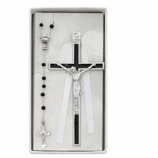 Black Rosary with Crucifix SKU CBS4