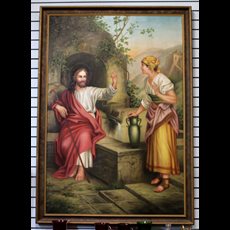 46" x 65 1/4" Woman at the Well- Oil on Canvas SKU C975-028