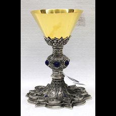 9 5/8" Holy Trinity Chalice Sterling Cup with Scale Paten SKU 614/A