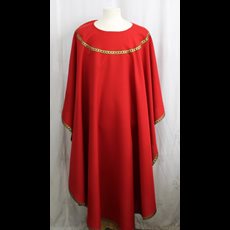 Red Chasuble w/ Decorative Piping SKU C075-012