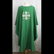 Green Chasuble w/ Cathedral Crosses SKU C075-005