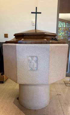 Large Limestone Baptismal Font