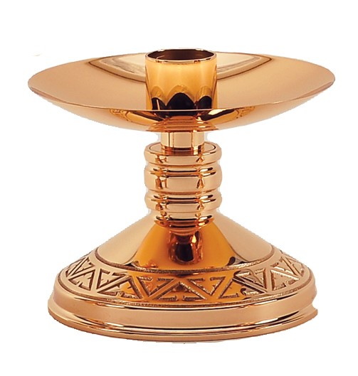 Bronze Textured Alter Candle Holder