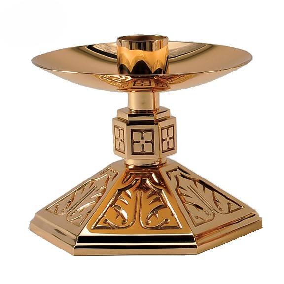 Bronze Square-Column Sanctuary Candlestick