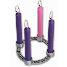 Mini Personal Advent Wreath of Hope, Peace, Love and Joy SKU AD121
