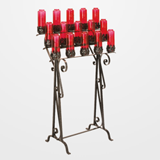 5 - 15 Light Leaf Type Iron Votive Stand SKU 19X05