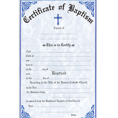 Baptism Certificate with Notations on Back SKU 314