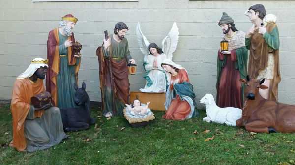 outdoor nativity set resin