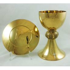 Restored Sterling Chalice w/ Paten & Case SKU C701-062