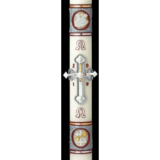 Hand made Paschal candle featuring Christ Upon This Rock Paschal Candle