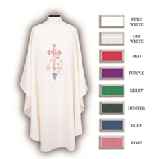 Latin Cross, Wheat & Grape Chasuble - 8 Colors Available SKU 840