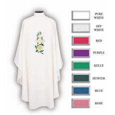 Flowers & Cross Chasuble - 8 Colors Available SKU 841