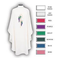 Chi Rho & Grapes Chasuble - 8 Colors Available SKU 845