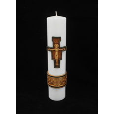 Cross of St Francis Christ Candle - 3" x 14" SKU 84601101