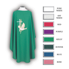 Dove, Cross & Wheat Chasuble - 8 Colors Available SKU 851