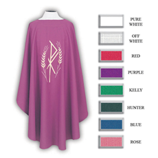 Chi Rho & Wheat Chasuble - 8 Colors Available SKU 864