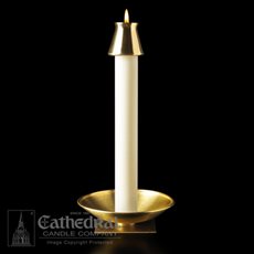 Candlestick - Low Standing Altar Style - Solid Brass - Satin Finish SKU 93520101