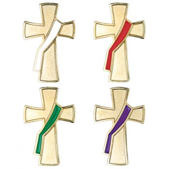 Deacon Pin Set - white, red, green and purple on gold