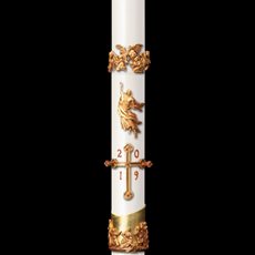 Catholic and other Christian Paschal candles by Cathedral are 51% beeswax and hand painted Mt Olivet Paschal Candle